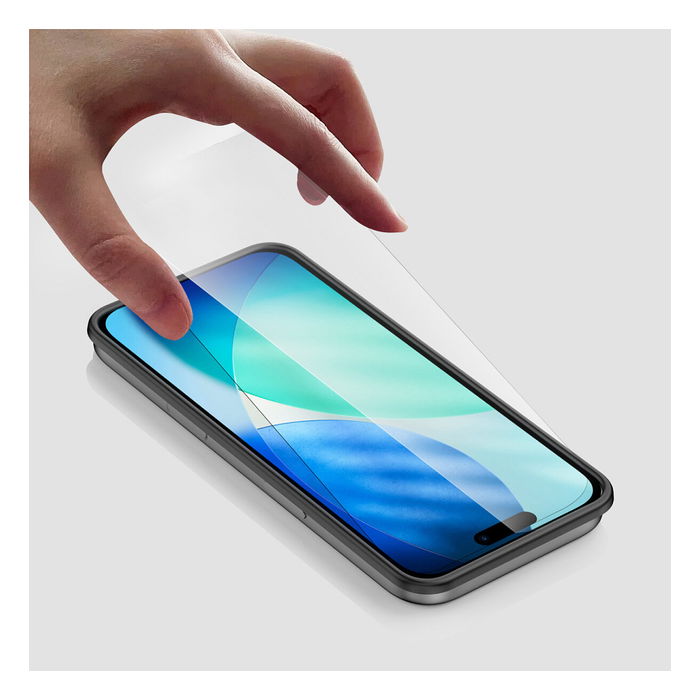 4smarts Second Glass mit Montagerahmen Protector de Pantalla para iPhone 17 Pro de Vidrio Templado Transparente