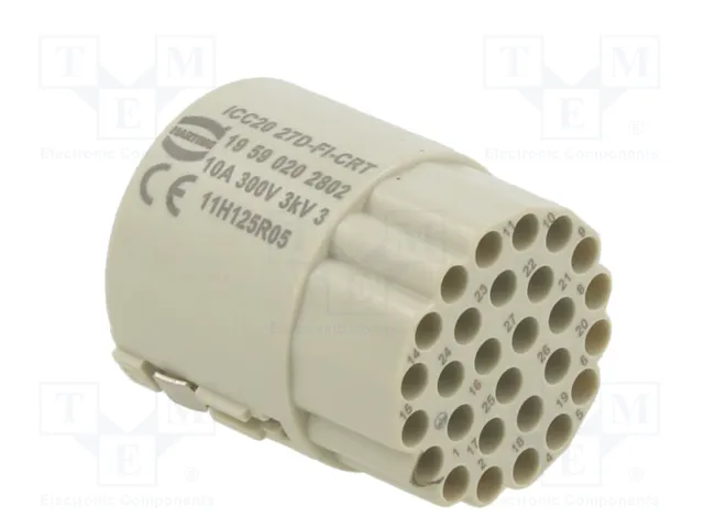 HARTING Conector industrial redondo ICC20 27 pines hembra recto