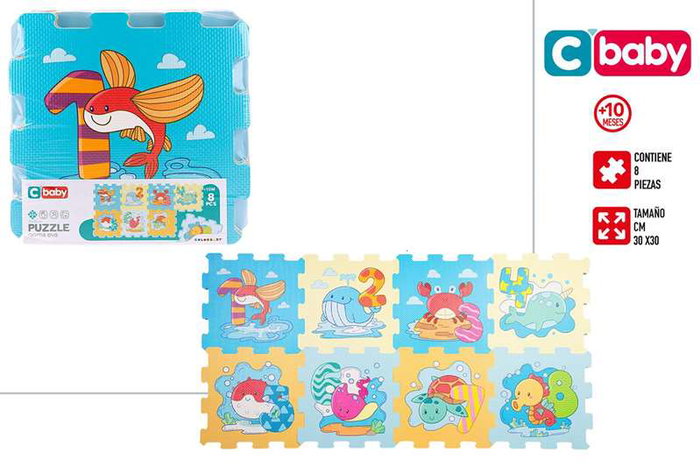 Color Baby Puzzle de Espuma Eva 8 Piezas Números Bajo el Mar, para Niños a Partir de 18 Meses