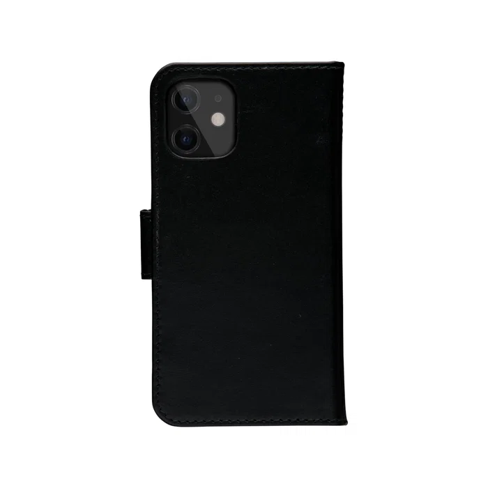 Dbramante1928 Lynge Funda de Cuero con Bolsillo para Tarjetas para iPhone 12 Mini, Cierre Magnético, Color Negro