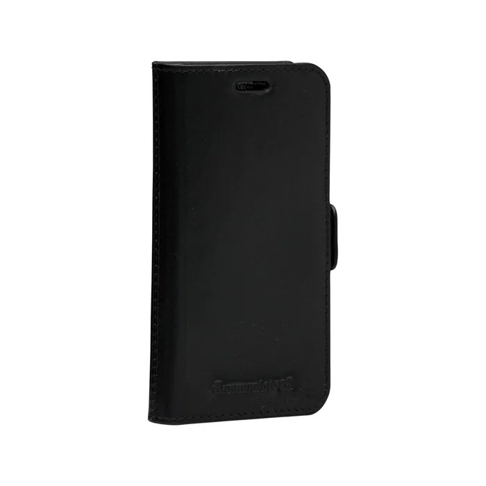 Dbramante1928 Lynge Funda de Cuero con Bolsillo para Tarjetas para iPhone 12 Mini, Cierre Magnético, Color Negro