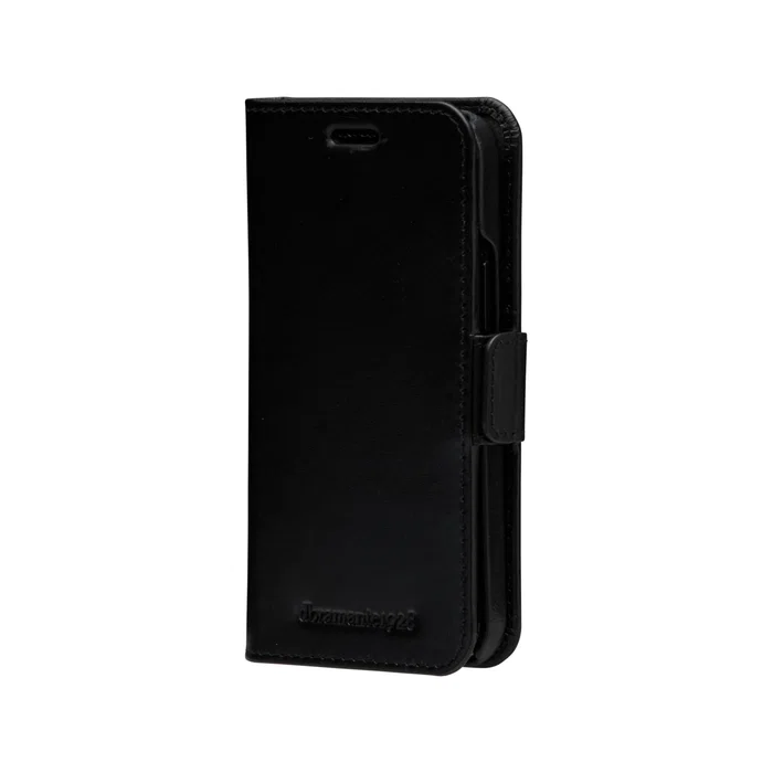 Dbramante1928 Lynge Funda de Cuero con Bolsillo para Tarjetas para iPhone 12 Mini, Cierre Magnético, Color Negro