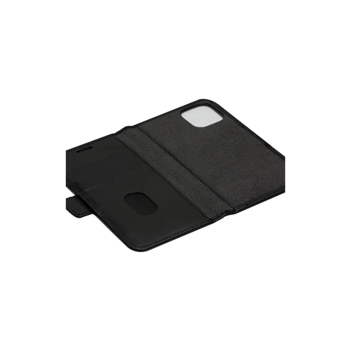 Dbramante1928 Lynge Funda de Cuero con Bolsillo para Tarjetas para iPhone 12 Mini, Cierre Magnético, Color Negro