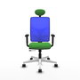 PIQUERAS Y CRESPO Silla de oficina Motilla con mecanismo Sincro/Traslack Verde y Azul