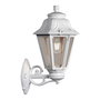 Fumagalli Farol de Pared Bisso/Anna con Brazo, Casquillo E27, Blanco, Cristal Transparente, IP55, 220x275x450 mm
