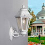 Fumagalli Farol de Pared Bisso/Anna con Brazo, Casquillo E27, Blanco, Cristal Transparente, IP55, 220x275x450 mm