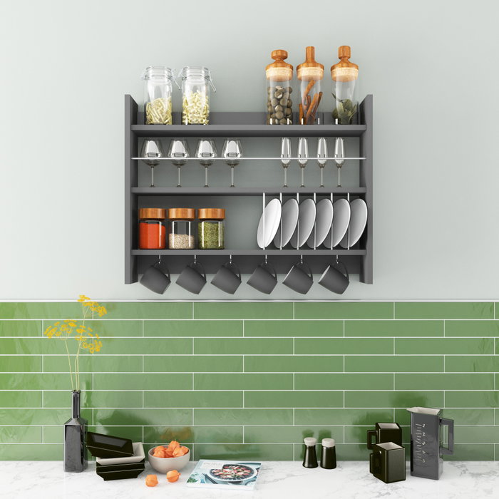 Hanah Home Estantería de Cocina Kolin Antracita 85x15x65 cm Tablero de Partículas Melamina