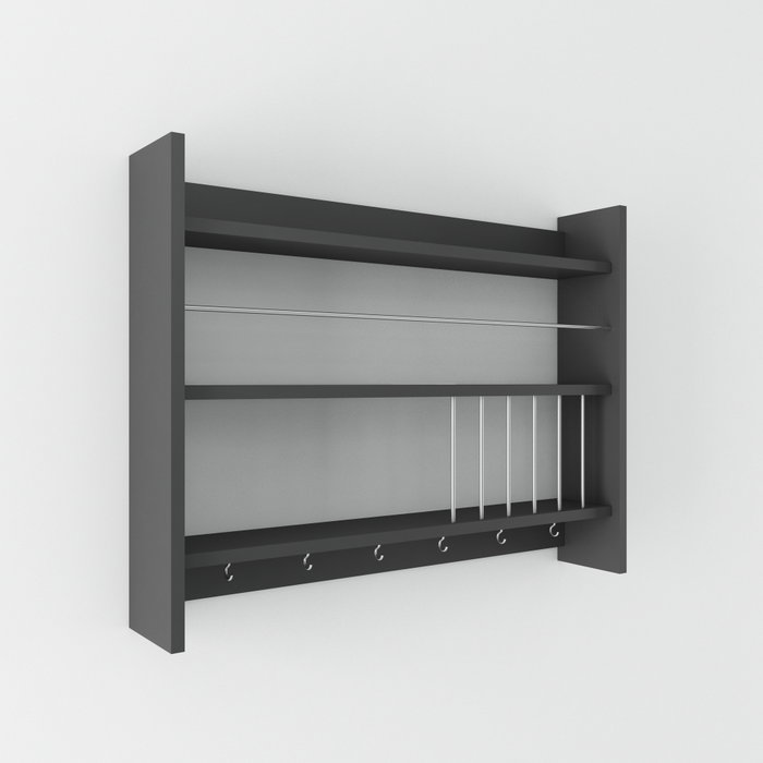 Hanah Home Estantería de Cocina Kolin Antracita 85x15x65 cm Tablero de Partículas Melamina