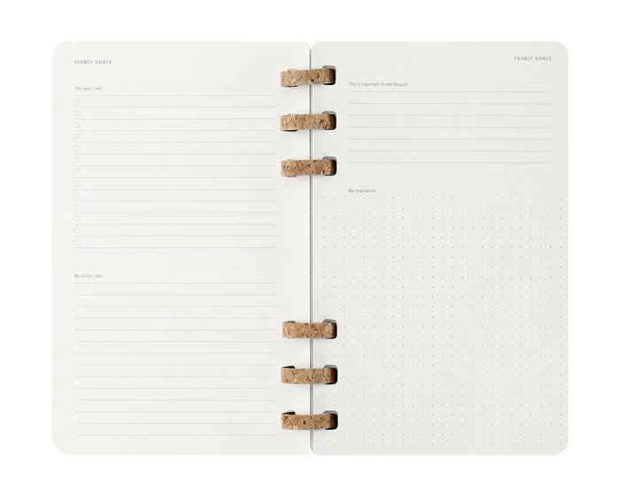 Moleskine DSSPB12AMWH3Y26 Agenda Espiral Académica L (13 x 21 cm) Negra Tapa Blanda Julio 2025 - Junio 2026