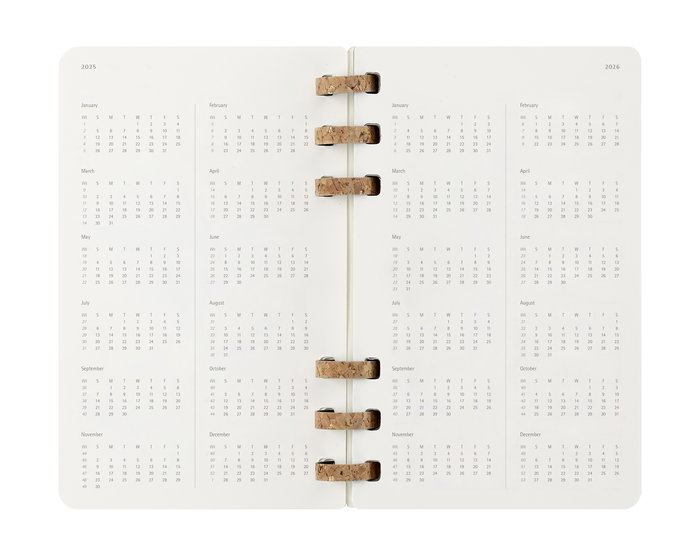 Moleskine DSSPB12AMWH3Y26 Agenda Espiral Académica L (13 x 21 cm) Negra Tapa Blanda Julio 2025 - Junio 2026