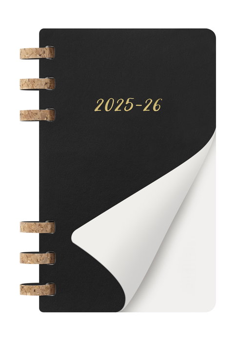 Moleskine DSSPB12AMWH3Y26 Agenda Espiral Académica L (13 x 21 cm) Negra Tapa Blanda Julio 2025 - Junio 2026