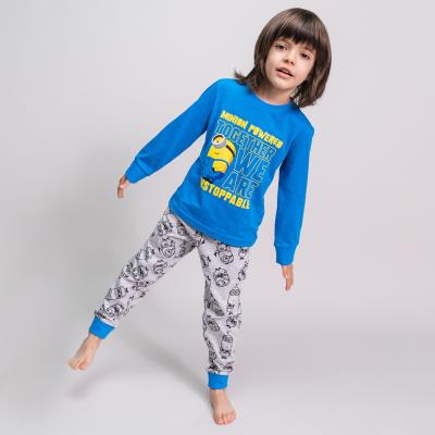 Pijama Largo Single Jersey Minions Azul 6 Años