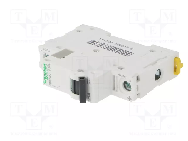SCHNEIDER ELECTRIC Interruptor magnetotérmico C60H-DC 25A 500VDC 1 Polo Característica C SCHNEIDER ELECTRIC Interruptor magnetotérmico C60H-DC 25A 500VDC 1 Polo Característica C