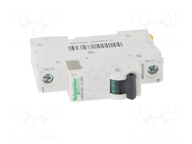 SCHNEIDER ELECTRIC Interruptor magnetotérmico C60H-DC 25A 500VDC 1 Polo Característica C SCHNEIDER ELECTRIC Interruptor magnetotérmico C60H-DC 25A 500VDC 1 Polo Característica C