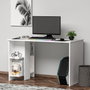 Hanah Home Escritorio de Estudio Blanco Escandinavo con Estantes, Diseño Minimalista y Duradero, 120x73.8x60 cm