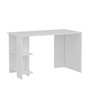 Hanah Home Escritorio de Estudio Blanco Escandinavo con Estantes, Diseño Minimalista y Duradero, 120x73.8x60 cm