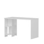 Hanah Home Escritorio de Estudio Blanco Escandinavo con Estantes, Diseño Minimalista y Duradero, 120x73.8x60 cm