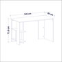 Hanah Home Escritorio de Estudio Blanco Escandinavo con Estantes, Diseño Minimalista y Duradero, 120x73.8x60 cm