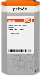 Prindo Cinta mecanográfica Negro sobre amarillo PRSBDYS0720580 Basic