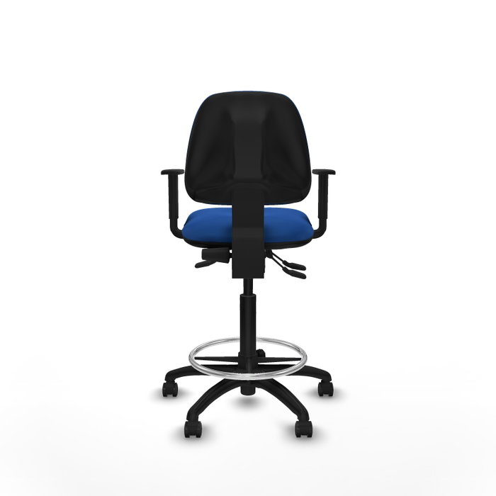 PIQUERAS Y CRESPO Taburete Isso AS similpiel azul con brazos 1D