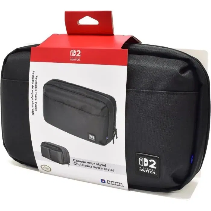 Hori Bolsa de Viaje Protectora Resellable para Nintendo Switch 2, Almacenamiento de Accesorios y Juegos, Negra