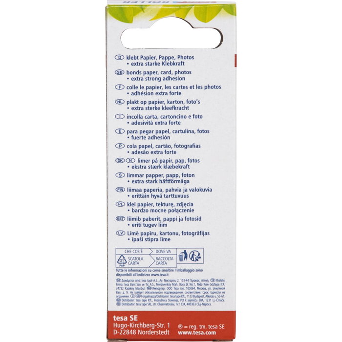 Tesa Rodillo Adhesivo Permanente ecoLogo 8,4 mm x 8,50 m