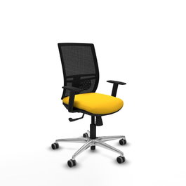 PIQUERAS Y CRESPO Silla de oficina Yunquera con mecanismo Sincro, Amarillo y Negro