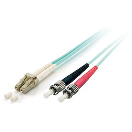 EQUIP 255215 Cable de Fibra Óptica Multimodo Duplex OM3 Turquesa LC a ST 5.00m