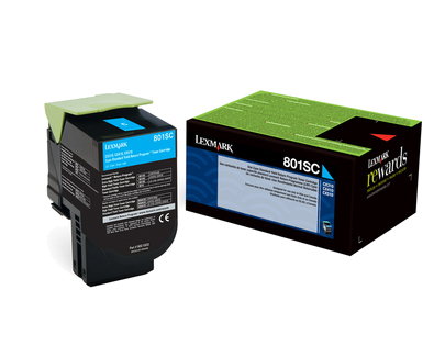 Lexmark 802SC Cian XL, Cartucho de Tóner de Rendimiento Estándar