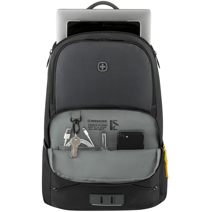Wenger Next 23 Trayl Mochila para Portátil 15.6" con Bolsillo Tablet, Negra Gravity, Plástico Reciclado