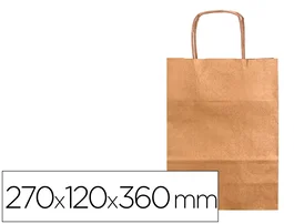 Q-connect Bolsa Kraft Natural Asa Retorcida 270x120x360 mm