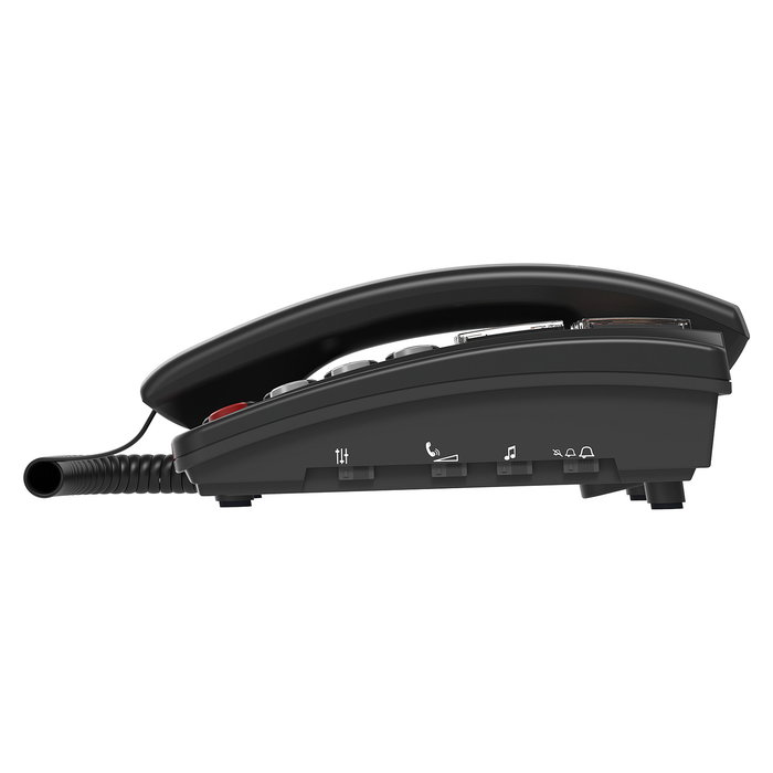 amplicomms BigTel 40 Plus Teléfono Análogo para Ancianos con Botones Grandes y Teclas Fotoluminiscentes, Negro