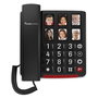 amplicomms BigTel 40 Plus Teléfono Análogo para Ancianos con Botones Grandes y Teclas Fotoluminiscentes, Negro