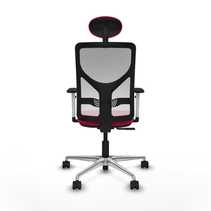 PIQUERAS Y CRESPO Silla de oficina Motilla con mecanismo Sincro, Rojo y Blanco