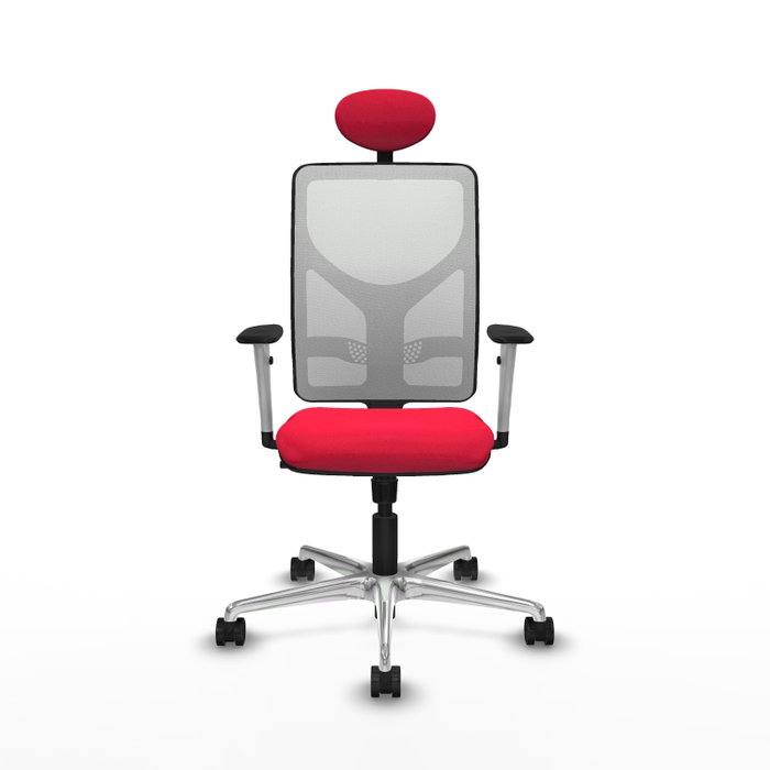 PIQUERAS Y CRESPO Silla de oficina Motilla con mecanismo Sincro, Rojo y Blanco
