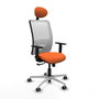 PIQUERAS Y CRESPO Silla de oficina Zulema Naranja y Blanco