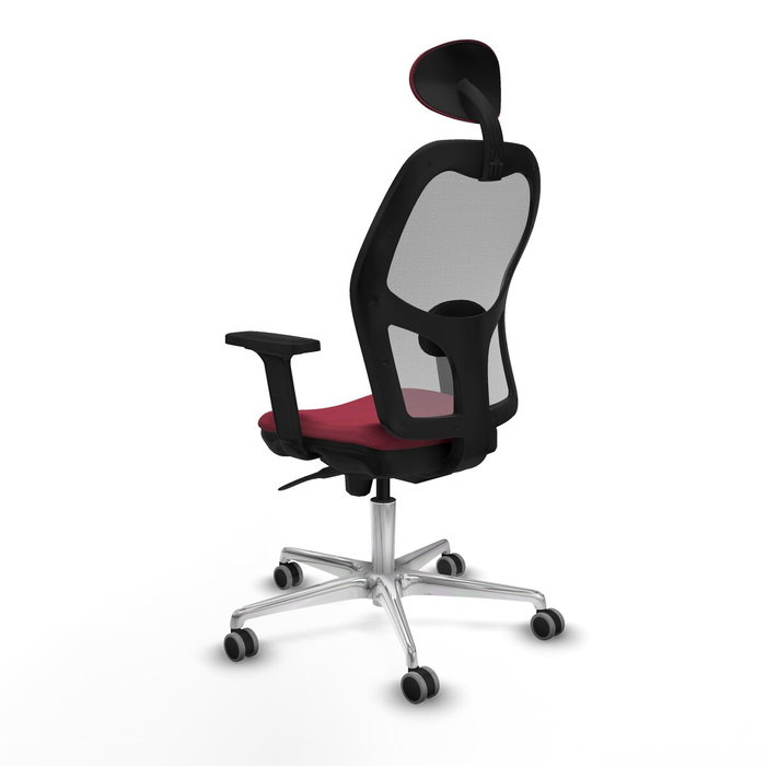PIQUERAS Y CRESPO Silla de oficina Jorquera con mecanismo Sincro, Tela Granate y Malla Gris PIQUERAS Y CRESPO Silla de oficina Jorquera con mecanismo Sincro, Tela Granate y Malla Gris