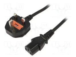 SUNNY Cable de alimentación H05VV-F 3x0,75mm2 BS 1363 (G) a IEC C13