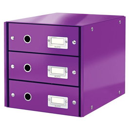 Modulo 3 Cajones Leitz Click&Store Plegable Violeta