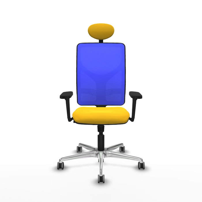 PIQUERAS Y CRESPO Silla de oficina Motilla con mecanismo Sincro, Amarillo y Azul