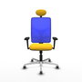 PIQUERAS Y CRESPO Silla de oficina Motilla con mecanismo Sincro, Amarillo y Azul