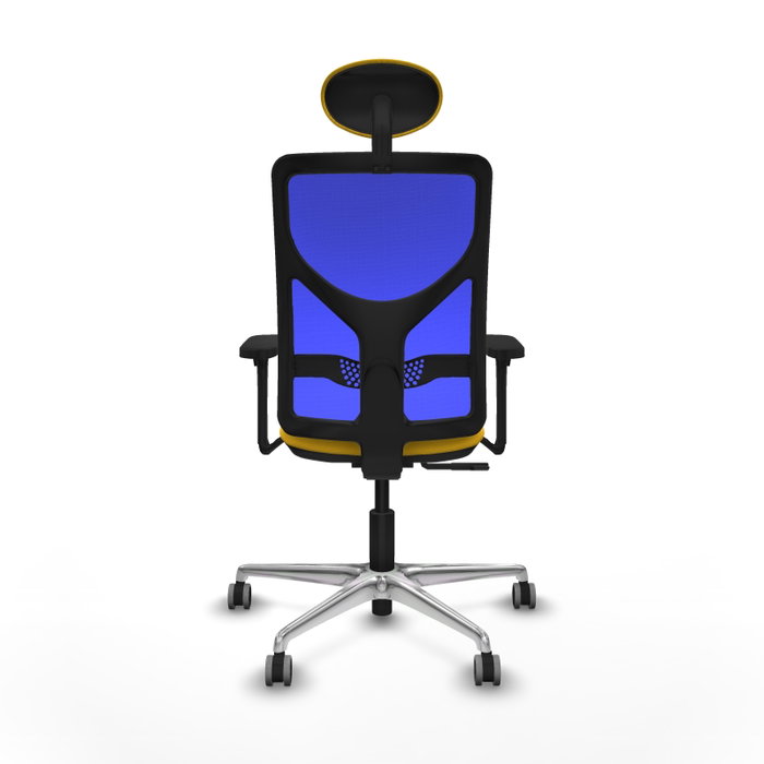 PIQUERAS Y CRESPO Silla de oficina Motilla con mecanismo Sincro, Amarillo y Azul