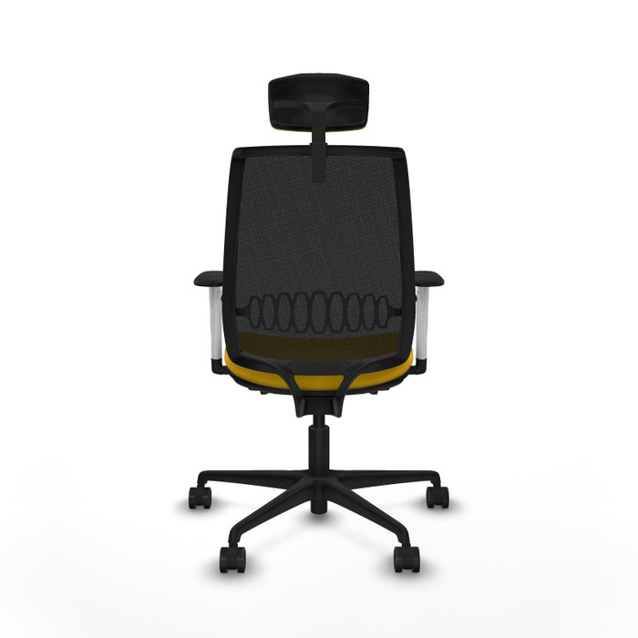 PIQUERAS Y CRESPO Silla de oficina Alares con mecanismo traslack, malla negra y acabado Bali amarillo PIQUERAS Y CRESPO Silla de oficina Alares con mecanismo traslack, malla negra y acabado Bali amarillo