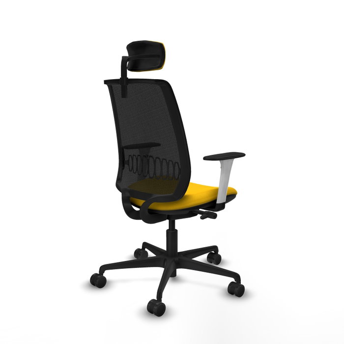 PIQUERAS Y CRESPO Silla de oficina Alares con mecanismo traslack, malla negra y acabado Bali amarillo PIQUERAS Y CRESPO Silla de oficina Alares con mecanismo traslack, malla negra y acabado Bali amarillo