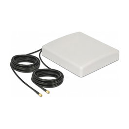 DeLOCK Antena LTE MIMO 2 x SMA 8 dBi con cable RG-58 de 10 m Blanco