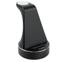 Tooq Base de Carga Inalámbrica para Apple Watch e iPhone/Smartphone, Negro