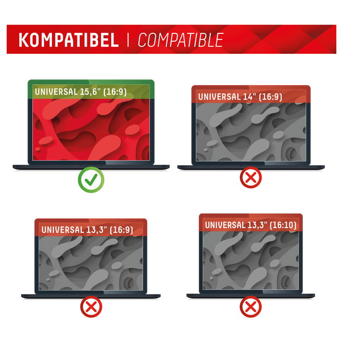 Displex Filtro de Privacidad Blickschutzfilter para Portátil 15.6" (16:9) 39.6 cm, Antirreflectante, Magnético, Fácil Instalación y 2 Años de Garantía
