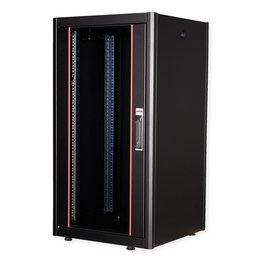 ROLINE Rack de Red 19 Pulgadas Basic 22U, 600x600 mm, Puerta de Cristal, 600 kg Carga, Negro - 26.21.0200