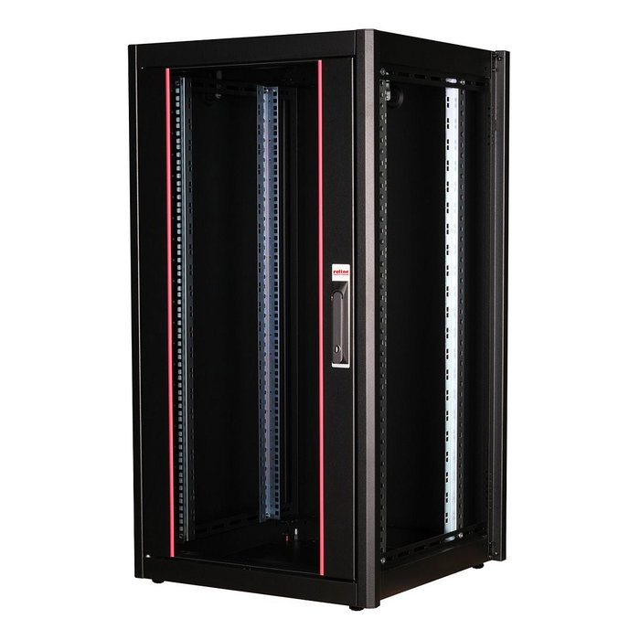ROLINE Rack de Red 19 Pulgadas Basic 22U, 600x600 mm, Puerta de Cristal, 600 kg Carga, Negro - 26.21.0200