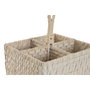 DKD Home Decor Cubertero de Bambú y Ratán Blanco 19x19x27 cm